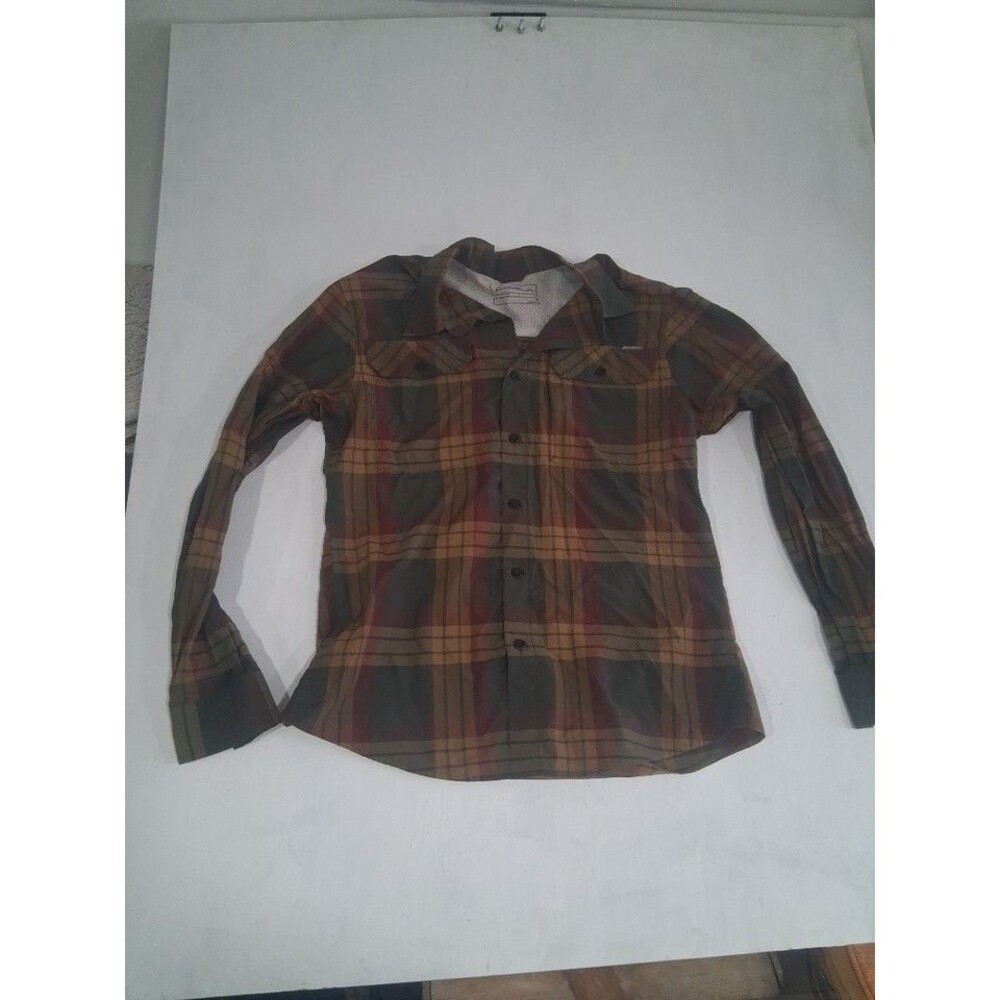 Mens Eddie Bauer Plaid Long Sleeve Shirt Medium Outdoors Hiking Camping Fishing